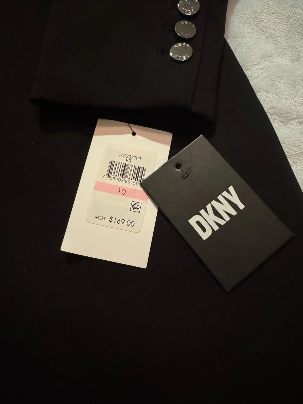 DKNY Black Single-Button Longline Blazer - Picture 5 of 9